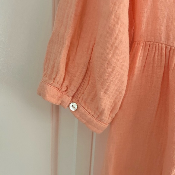 Zara Peach Tiered Mini Dress with 3/4 Sleeves - Picture 6 of 6